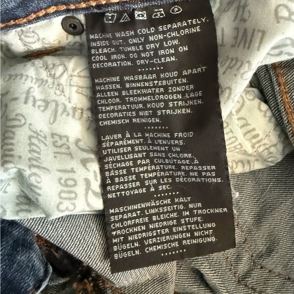 Harley-Davidson Bootcut Jeans Womens 2 Low Rise Embroidered Pocket - Picture 5 of 8